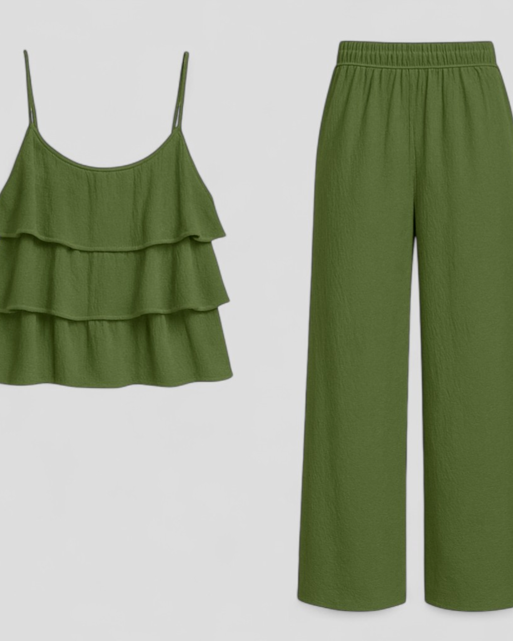 Caterina | Kvinders Elegant Koordineret Sæt - Militærgrøn - Jakkesæt & Blazere - {{ product_tags }