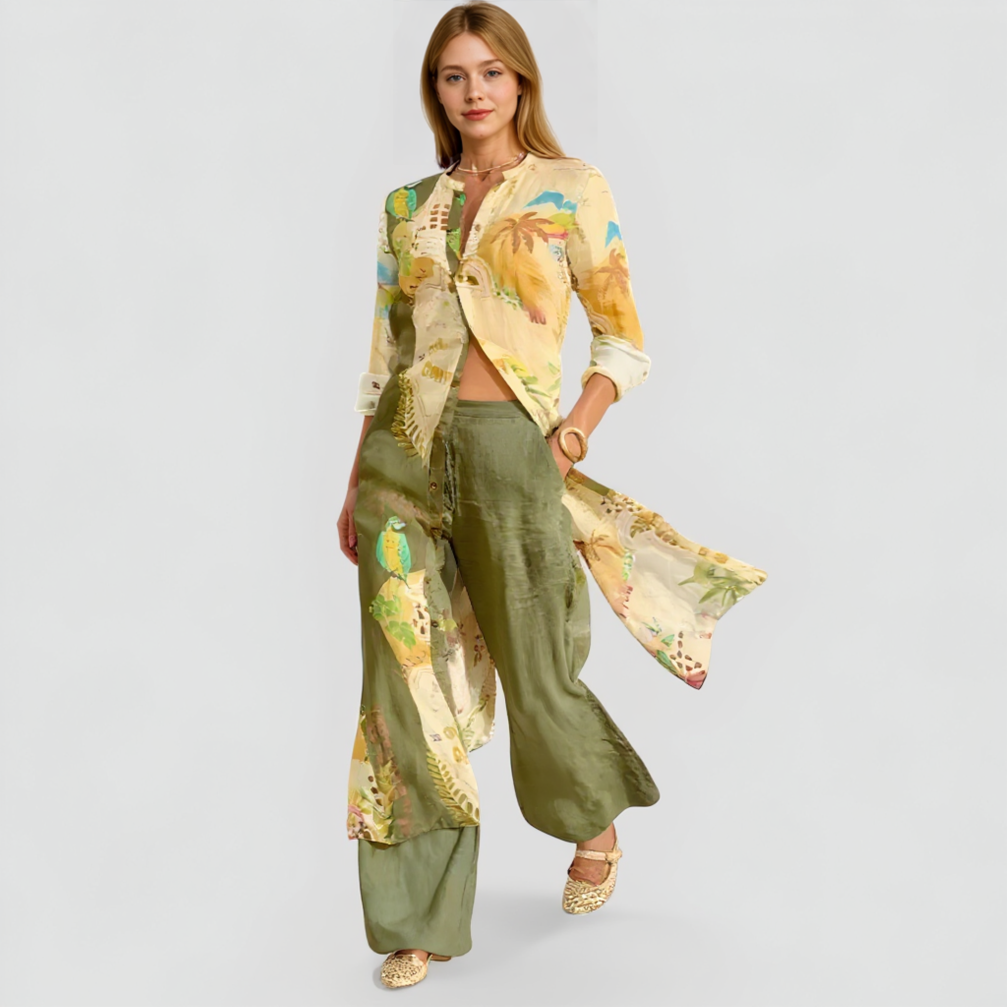 Delfina | Kvinders Elegant Linned Sommer Sæt - - Tøj sæt - {{ product_tags }
