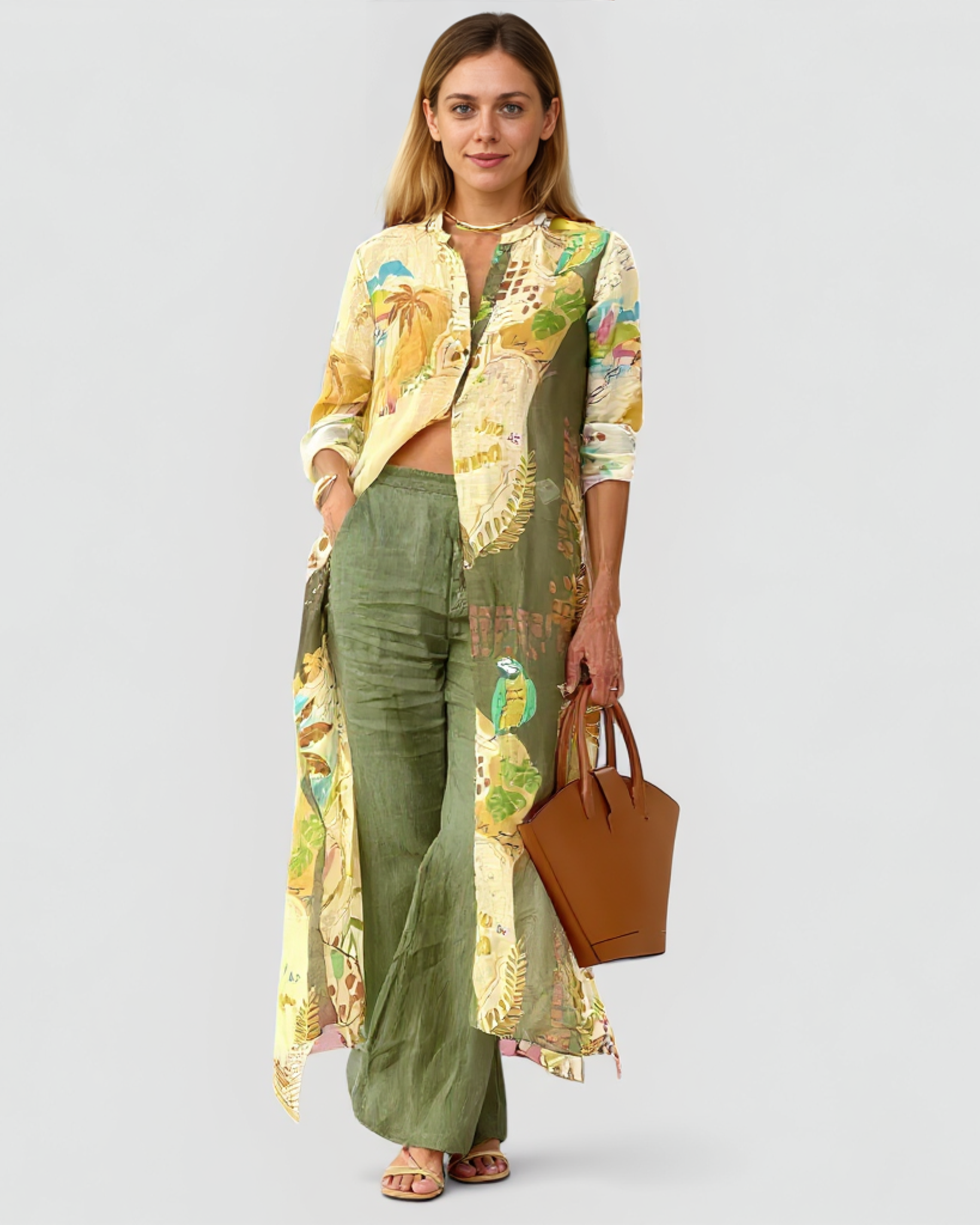Delfina | Kvinders Elegant Linned Sommer Sæt - - Tøj sæt - {{ product_tags }