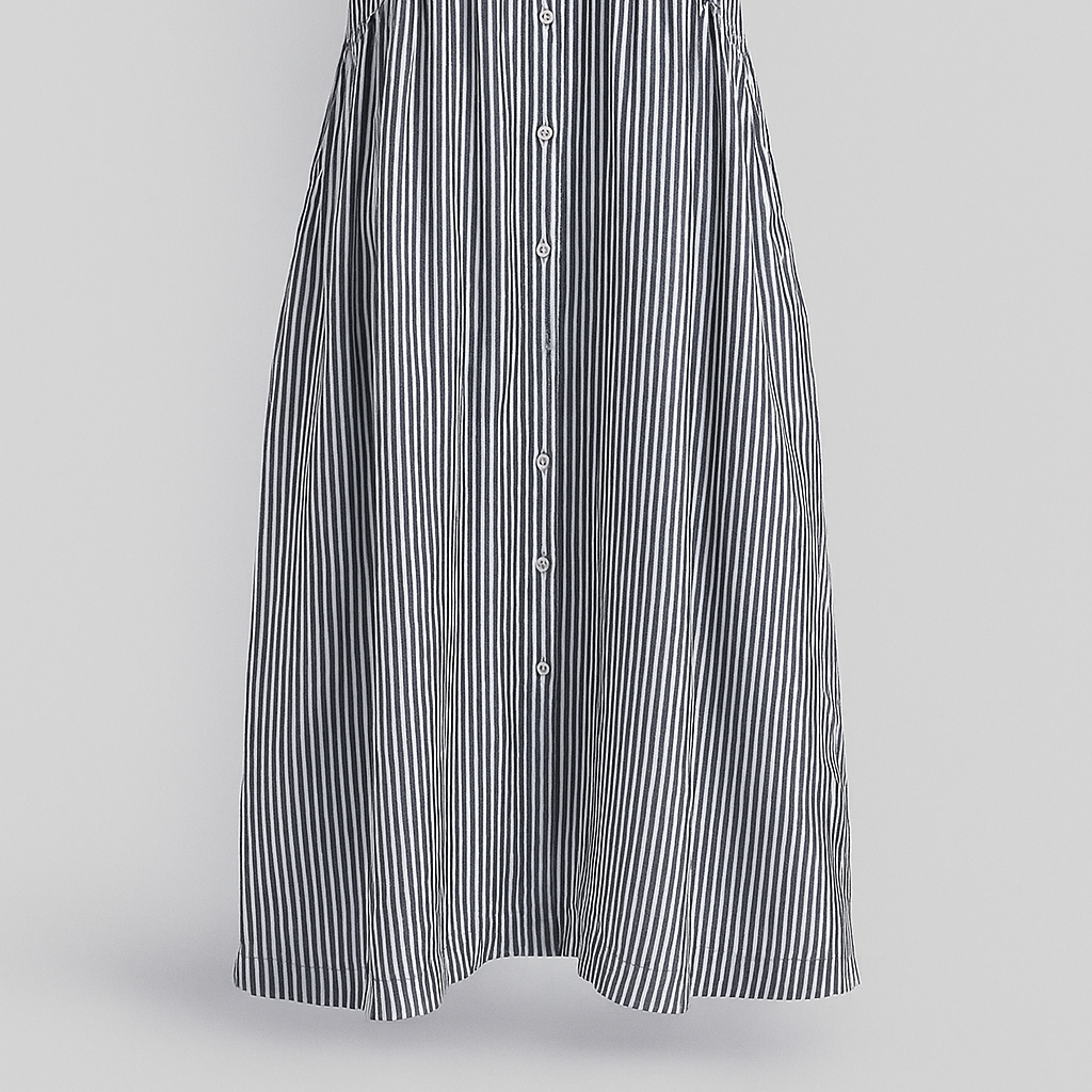 Chic Women's Midi Dress with Handy Pockets