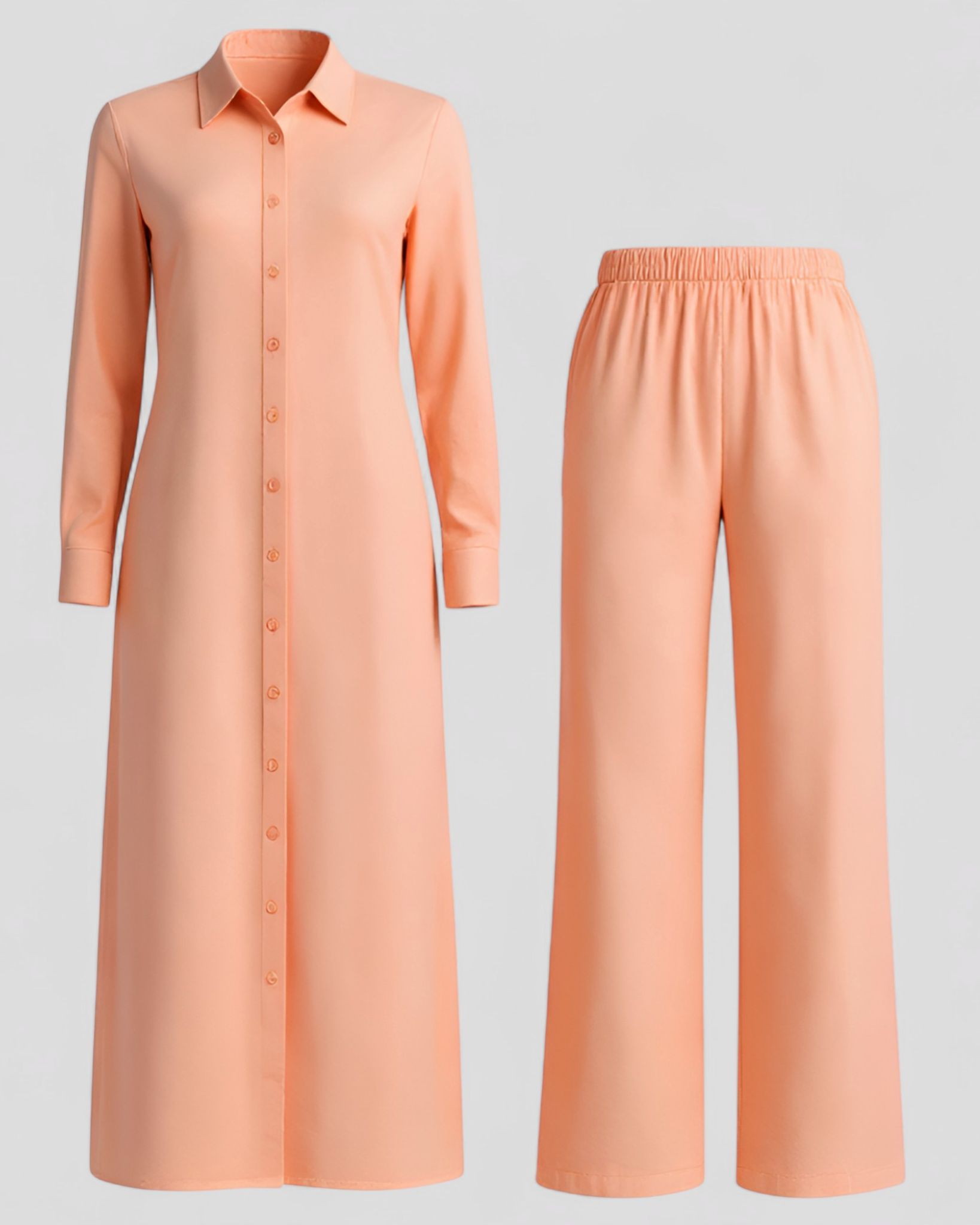 Valeria | Kvinders Elegant Sommer Sæt med Blusekjole og Bukser - Orange - Kvinders tøj - {{ product_tags }