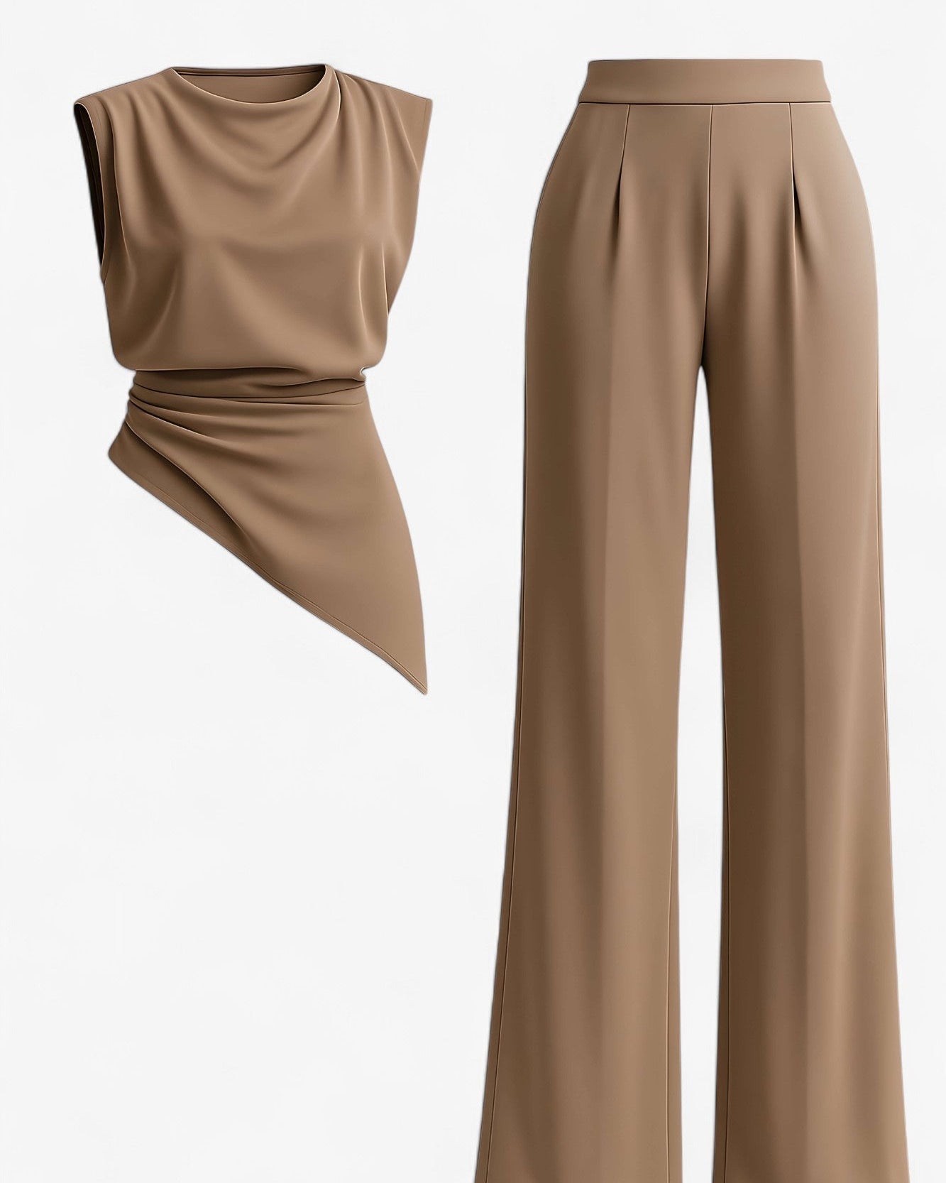 Bonnie | Kvinders Elegant To-Delt Sæt - Lys brun - Kvinders tøj - {{ product_tags }