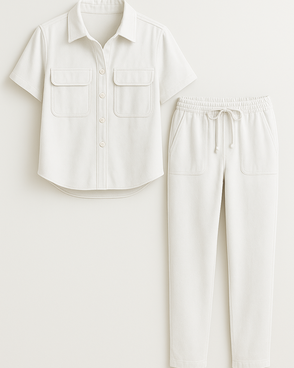 Cora | Kvinders Elegant To-Delt Sommer Sæt - Hvid - Kvinders tøj - {{ product_tags }