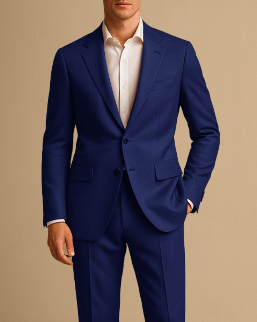 Abito Slim Fit da Uomo Leggero Due Pezzi per Matrimoni ed Eventi Formali - Blu Marino - abito uomo business suit completo slim fit due formal suit lightweight suit men's tailored suit single-breasted blazer slim fit suit spring summer suit tailored trousers two-piece suit wedding suit - Concept Palermo