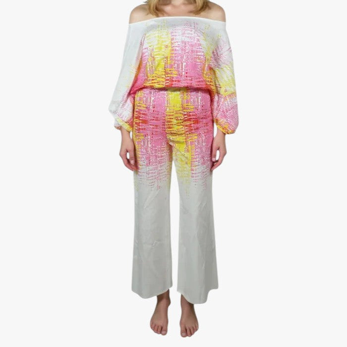 Jane | Kvinders Elegant Blomsterprint Bred Ben Dragt - - Kvinders tøj - {{ product_tags }