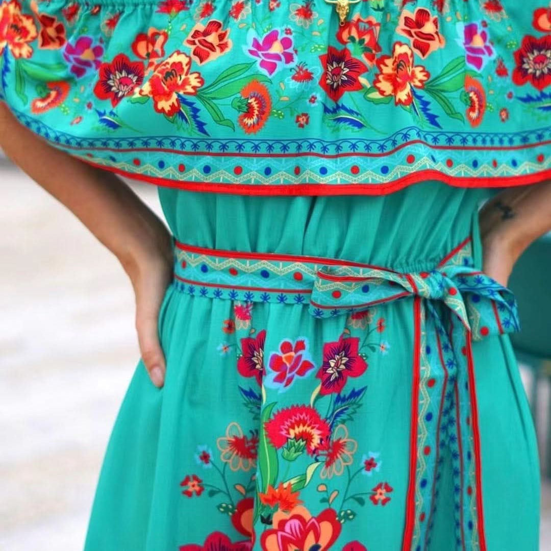 Women's Jacinta Patterned Tie-Waist Maxi Dress