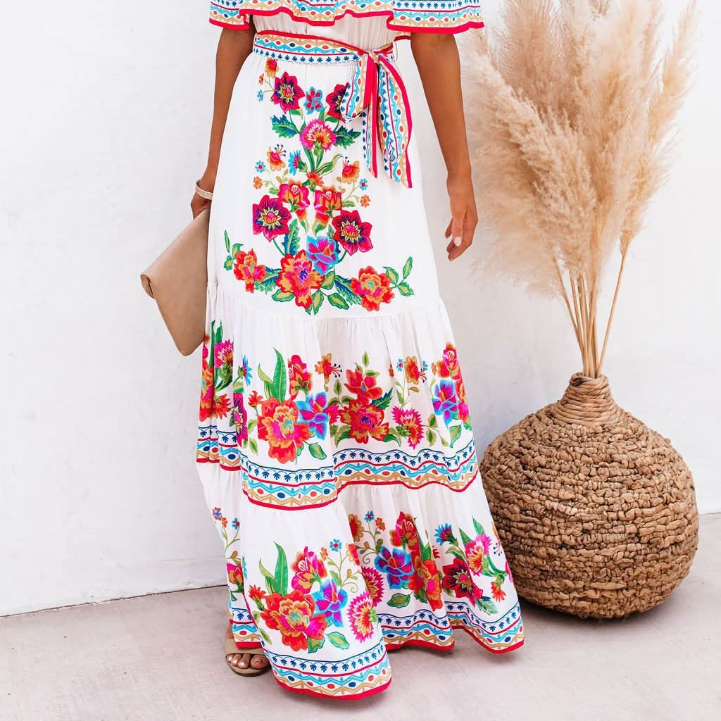 Women's Jacinta Patterned Tie-Waist Maxi Dress