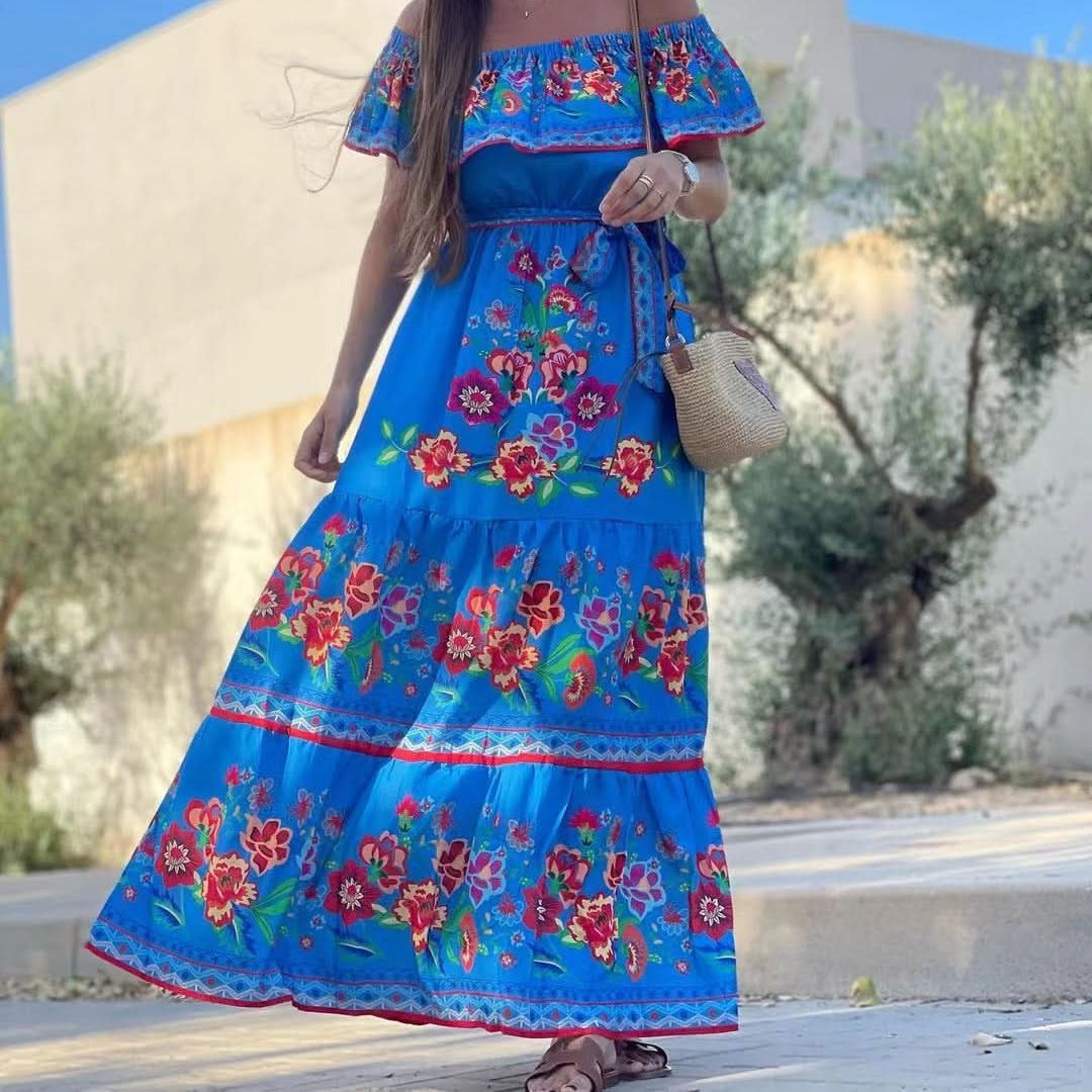 Women's Jacinta Patterned Tie-Waist Maxi Dress