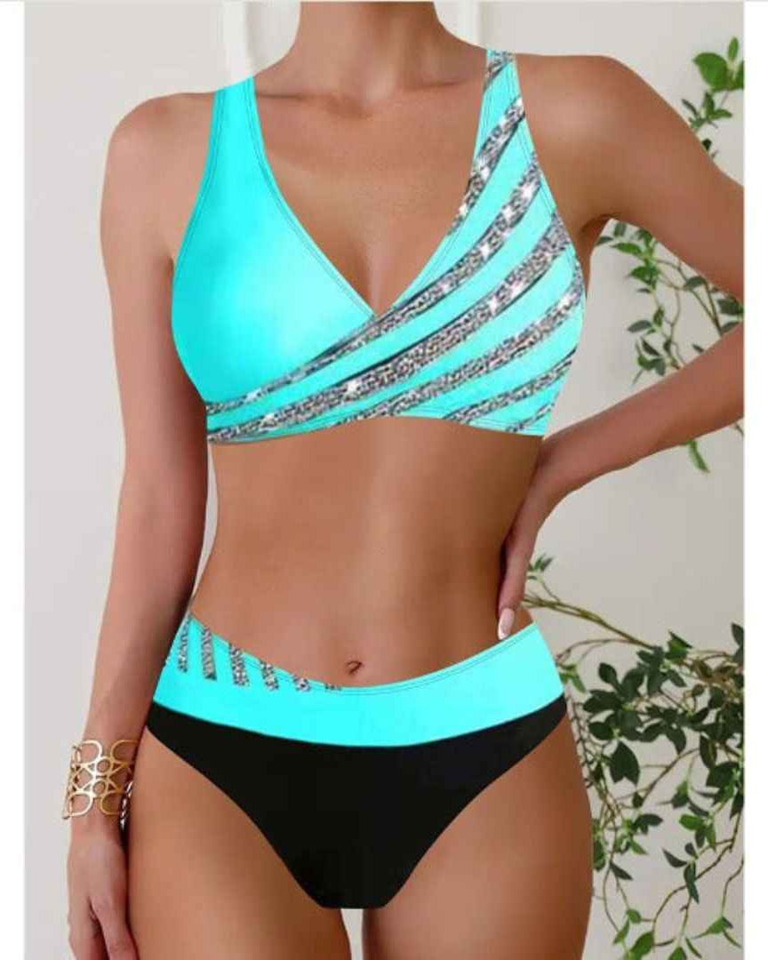 Zoë - Bedruckte Halterneck-Bademode