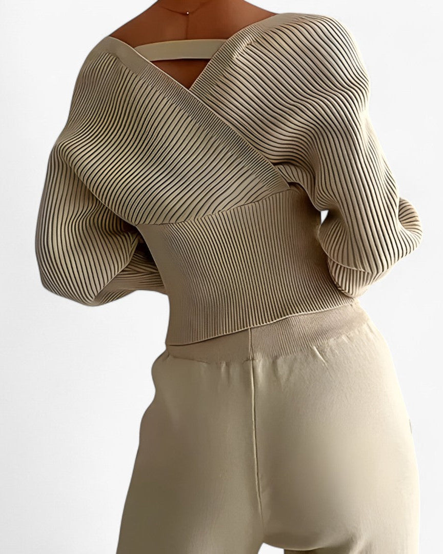 Leila | Moderne ribstrikket jumpsuit - - women's fashion - {{ product_tags }