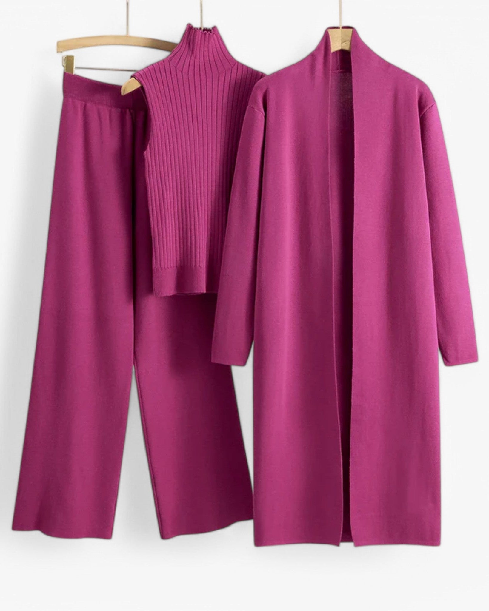 Ivy I Vintage Strikkesæt i 3 dele - Rosa En størrelse - women's fashion - {{ product_tags }