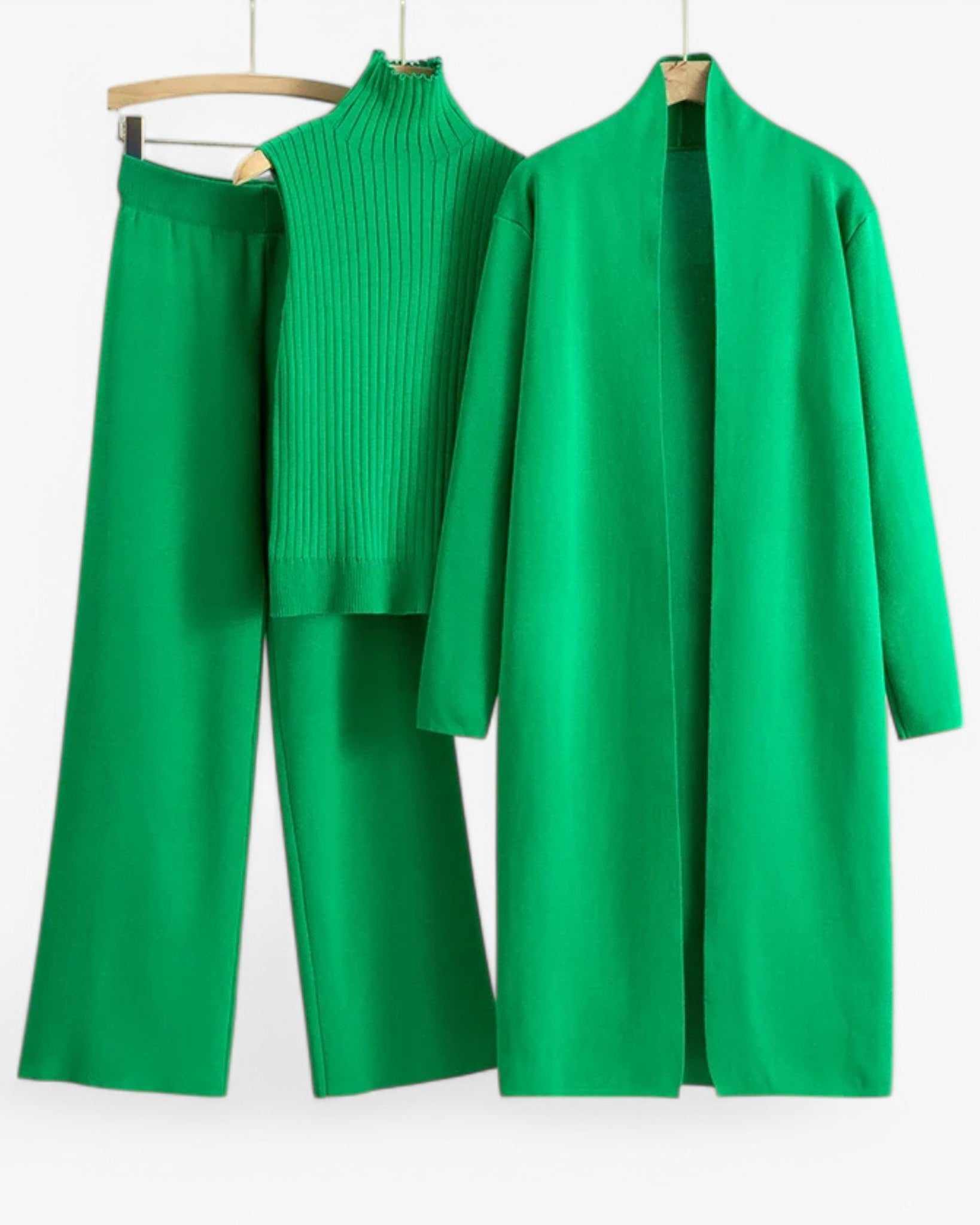 Ivy I Vintage Strikkesæt i 3 dele - Grøn En størrelse - women's fashion - {{ product_tags }