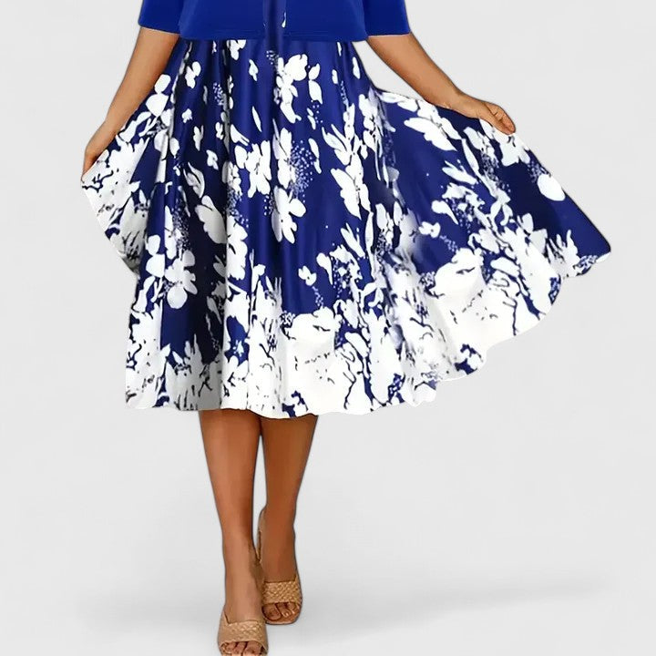 Women's Aurora Blossom Elegance Midi Dress