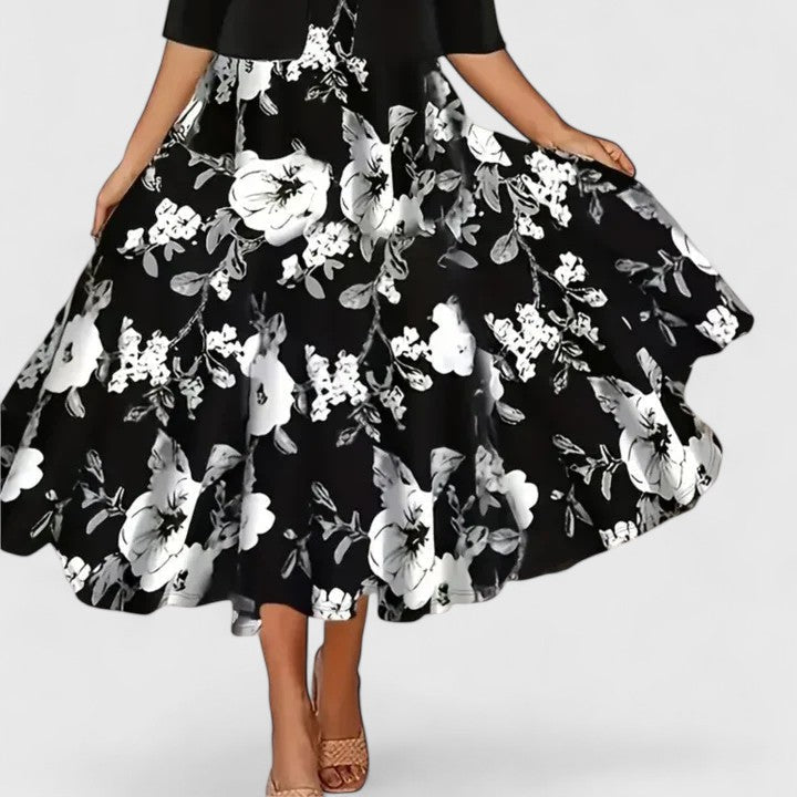 Women's Aurora Blossom Elegance Midi Dress