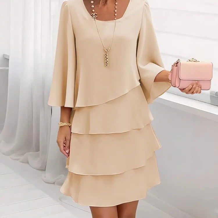 Catherine | Elegant Comfort Ruffle Dress