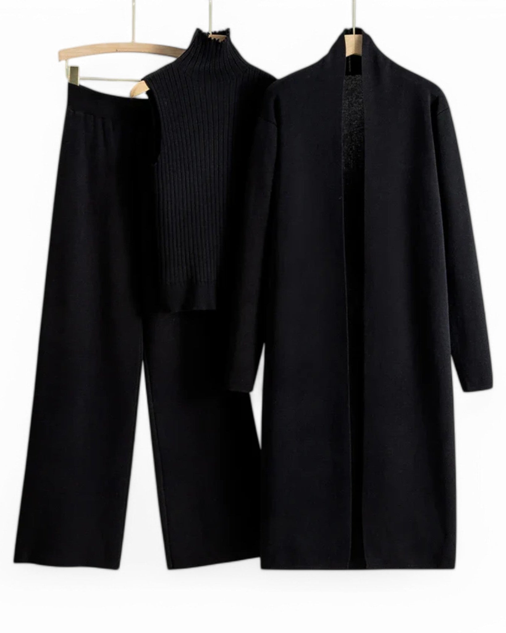 Ivy I Vintage Strikkesæt i 3 dele - Sort En størrelse - women's fashion - {{ product_tags }