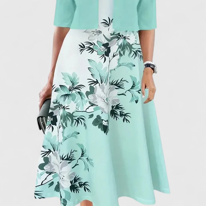 Women's Aurora Blossom Elegance Midi Dress