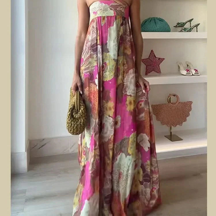 Women's Lylah Flowy Strapless Maxi Dress - Effortless, Airy Elegance