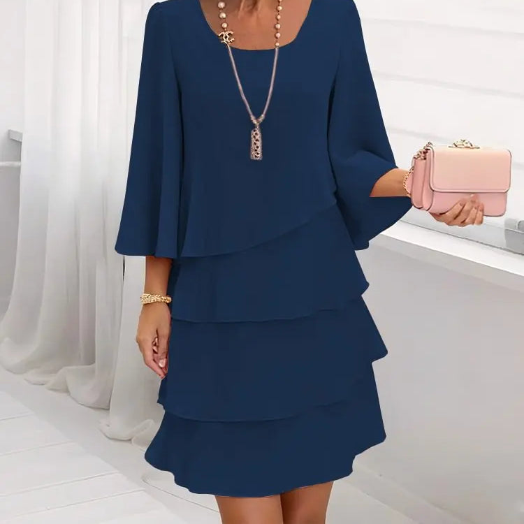 Catherine | Elegant Comfort Ruffle Dress