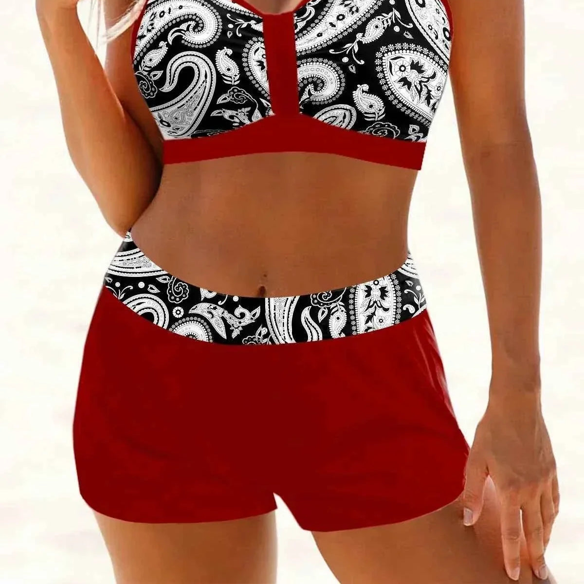 Janette - Hochbund-Bikini mit Rippenmuster