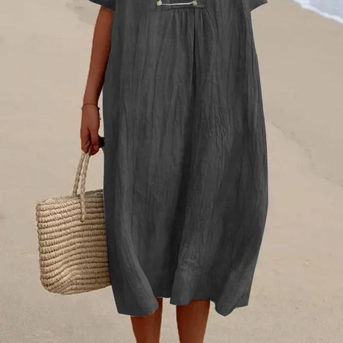 -Silvana™ | Relaxed Textured Maxi Dress-