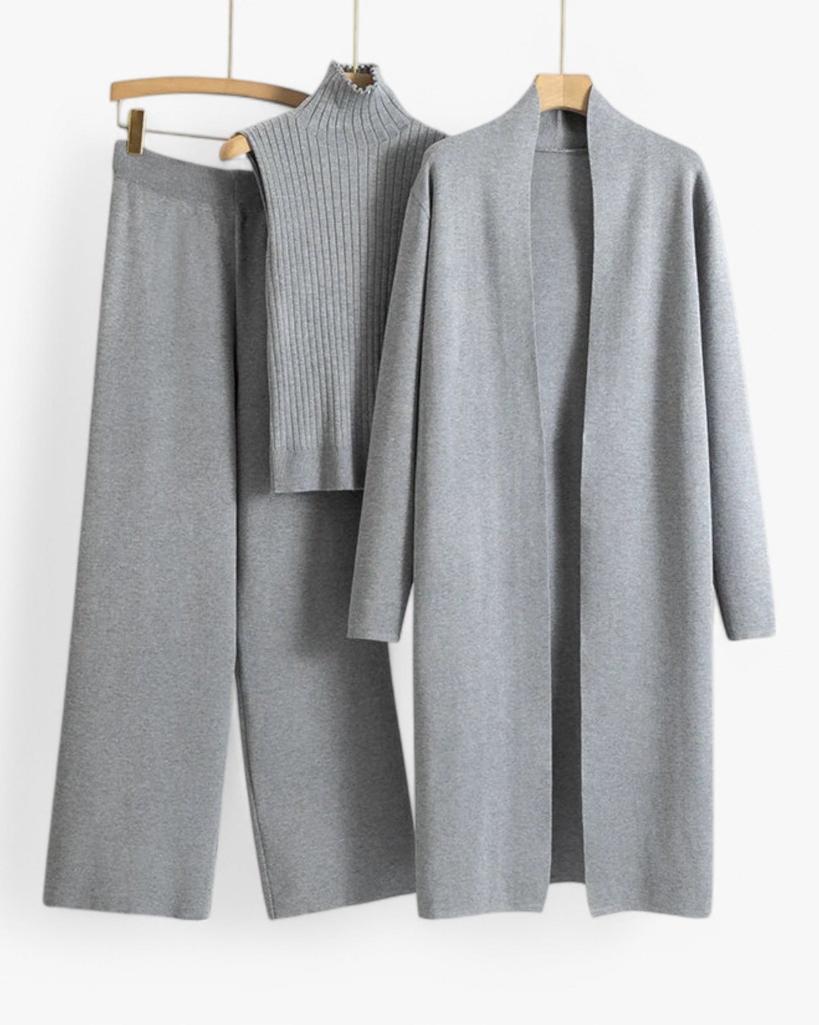 Ivy I Vintage Strikkesæt i 3 dele - Grå En størrelse - women's fashion - {{ product_tags }