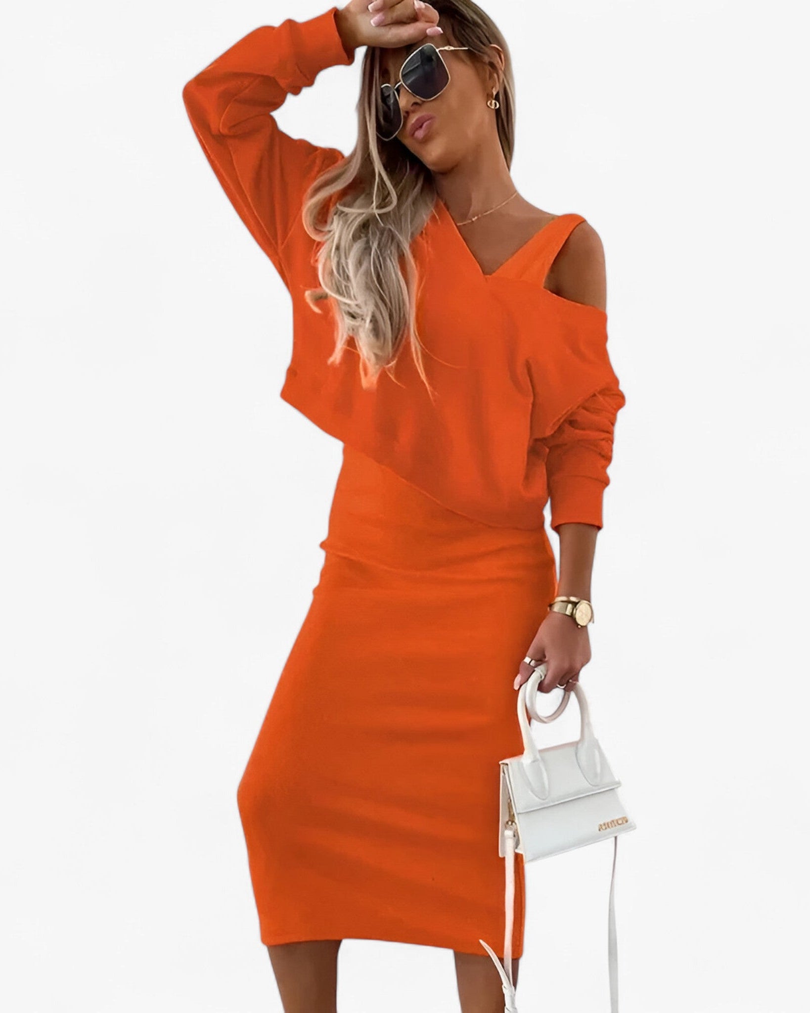 Lea | Sweater og kjole sæt – Behageligt og sexet - Orange - women's fashion - {{ product_tags }