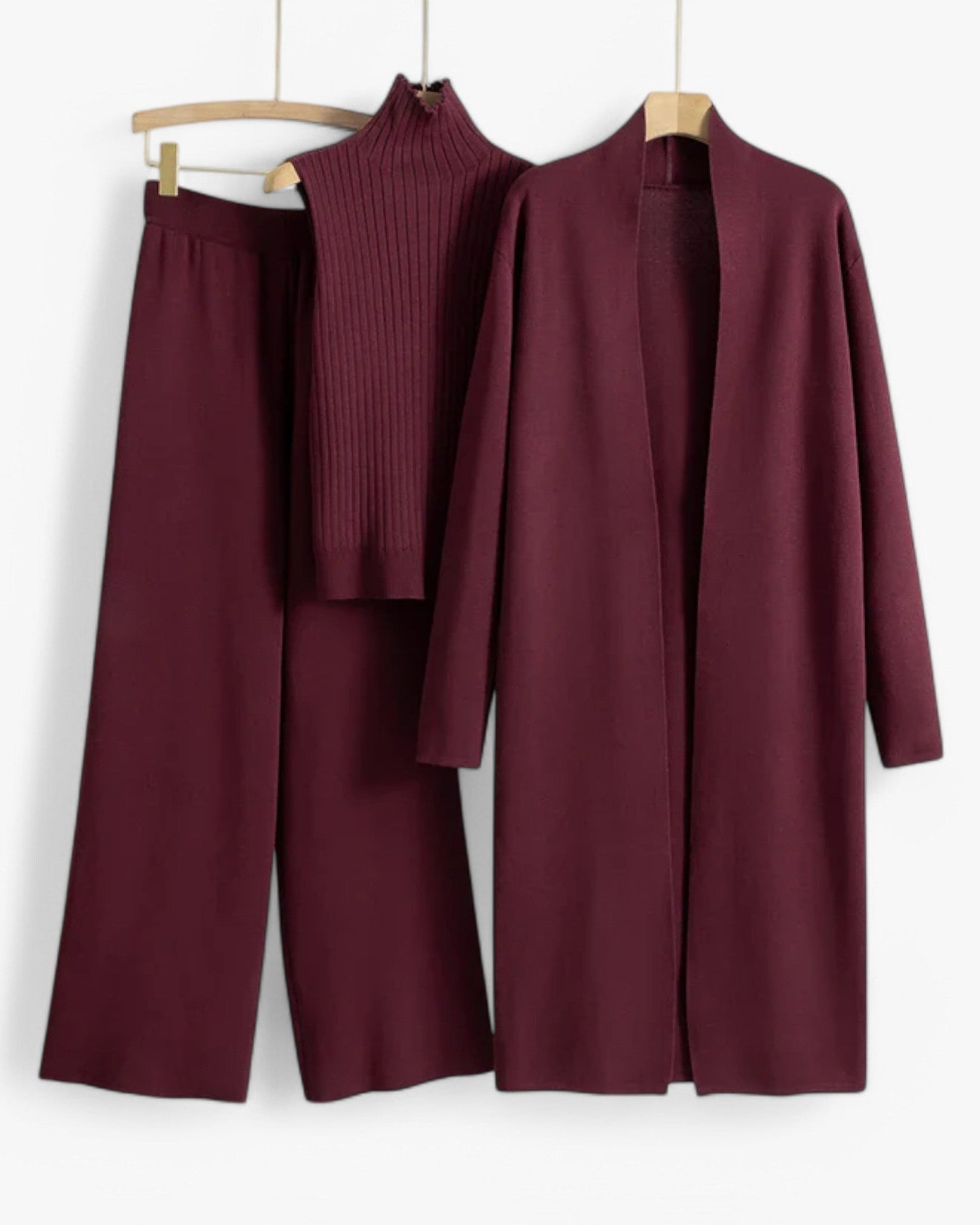 Ivy I Vintage Strikkesæt i 3 dele - Rød En størrelse - women's fashion - {{ product_tags }