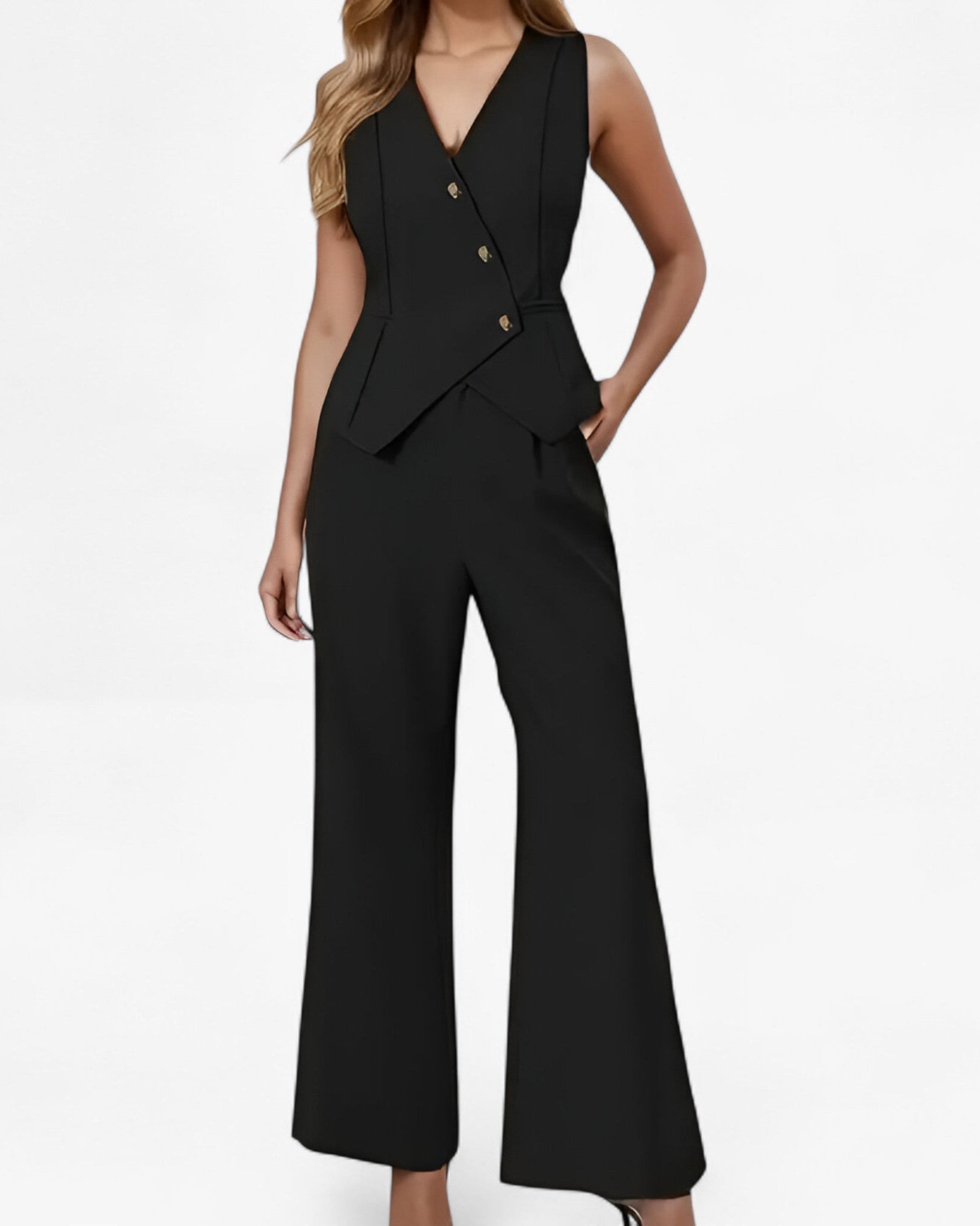 Anika – Ærmeløs jakkesæt til ubesværet elegance - - women's fashion - {{ product_tags }