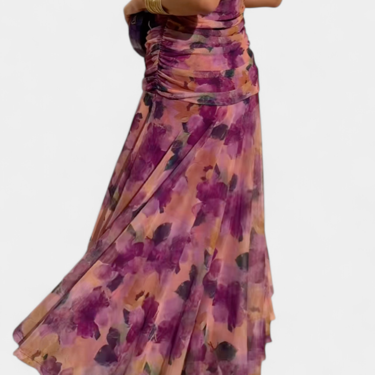 Elegant Long Dress with V-Neck