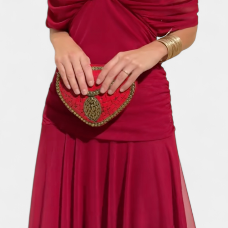 Elegant Long Dress with V-Neck