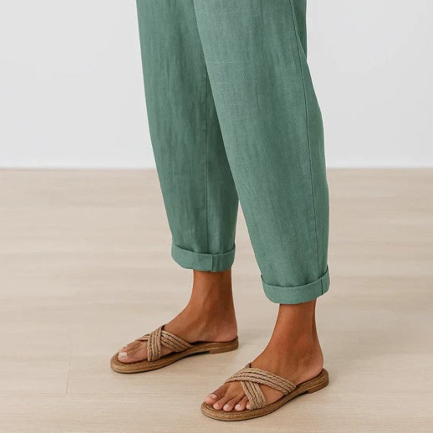 Sharona - Lightweight Linen-Cotton Pants