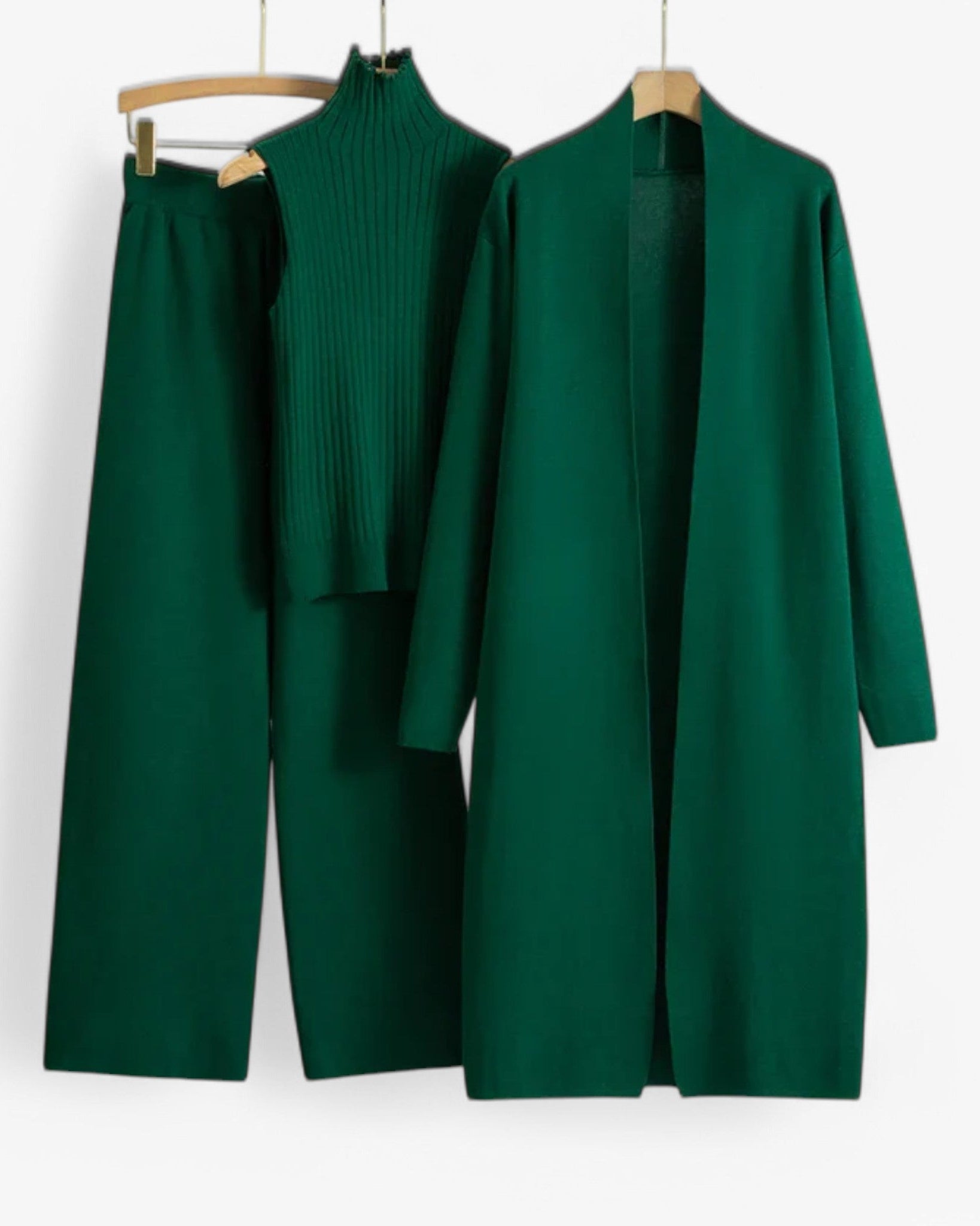 Ivy I Vintage Strikkesæt i 3 dele - Mørk grøn En størrelse - women's fashion - {{ product_tags }