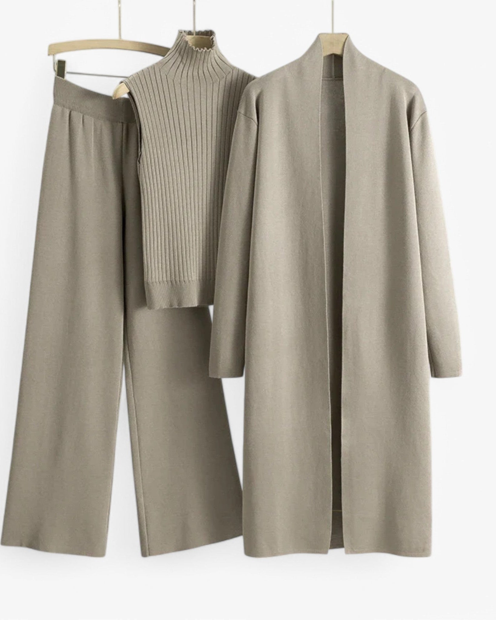 Ivy I Vintage Strikkesæt i 3 dele - Brun En størrelse - women's fashion - {{ product_tags }