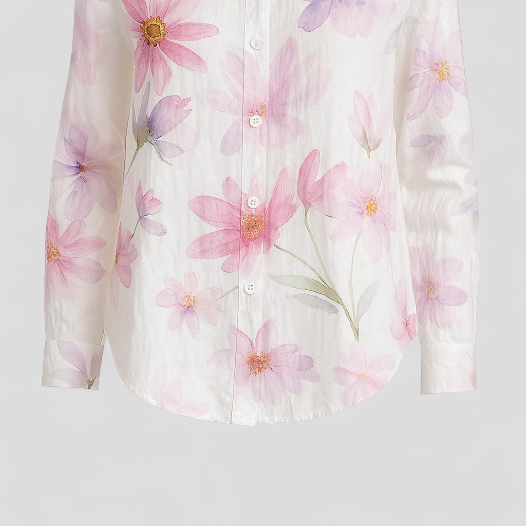 Women's Blouse with a Unique, Colorful Print