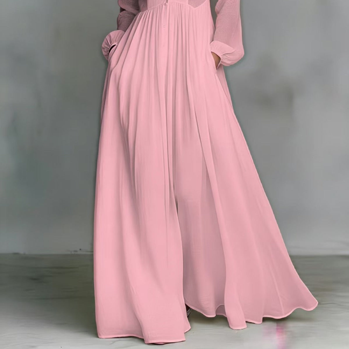 Serena Flowing Button-Front Maxi Dress - Effortless Chic for Any Occasion