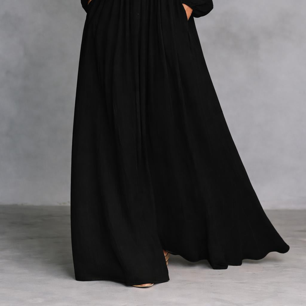 Serena Flowing Button-Front Maxi Dress - Effortless Chic for Any Occasion