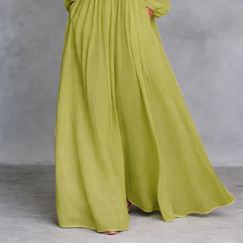 Serena Flowing Button-Front Maxi Dress - Effortless Chic for Any Occasion