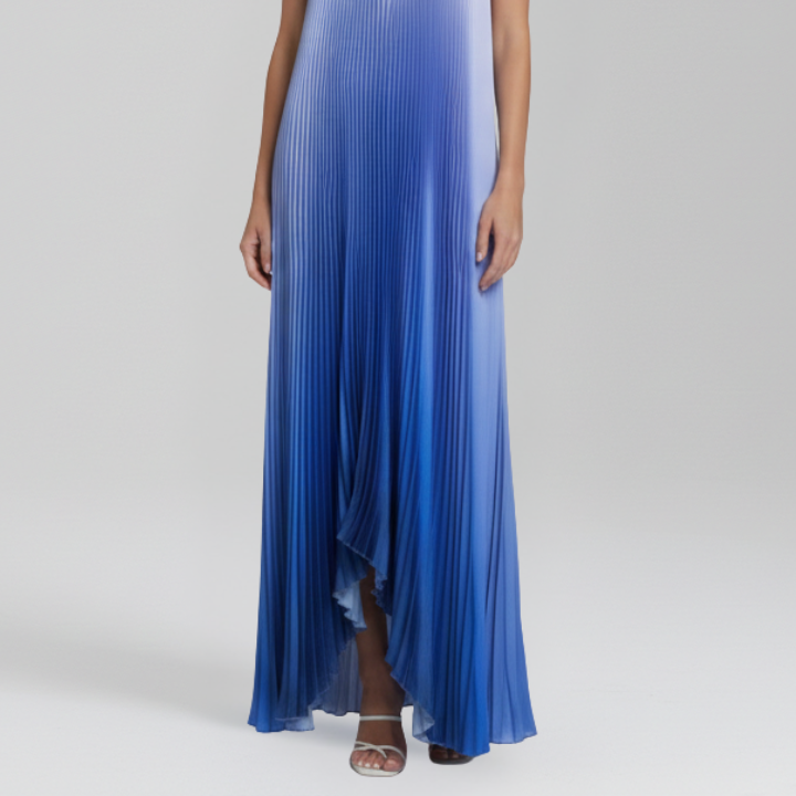 Darcey Women's Sleeveless Pleated Maxi Dress with Flowing Skirt