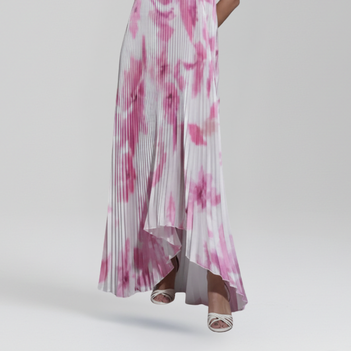 Darcey Women's Sleeveless Pleated Maxi Dress with Flowing Skirt