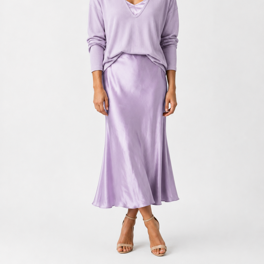 Women's Long Sleeve Two-Piece Skirt Set