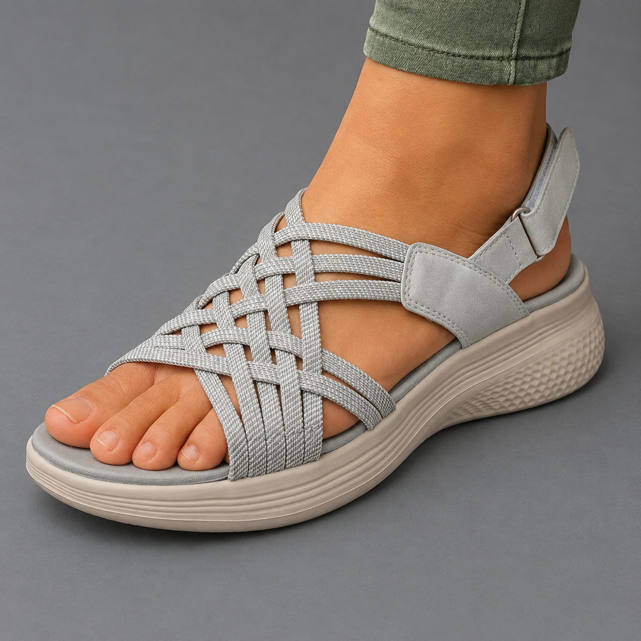 Women's Woven Strap Open-Toe Slingback Sandals
