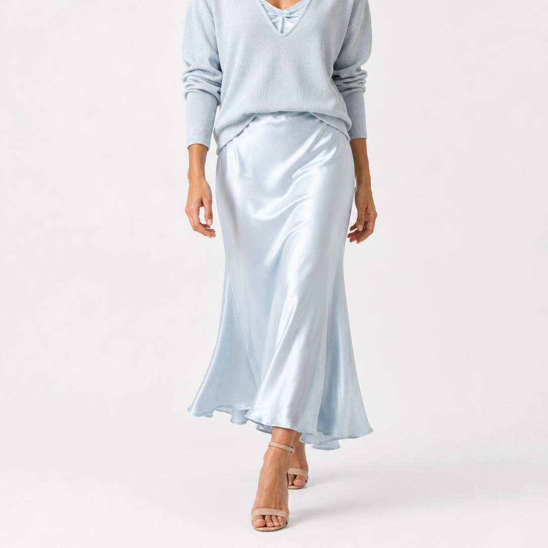 Women's Long Sleeve Two-Piece Skirt Set