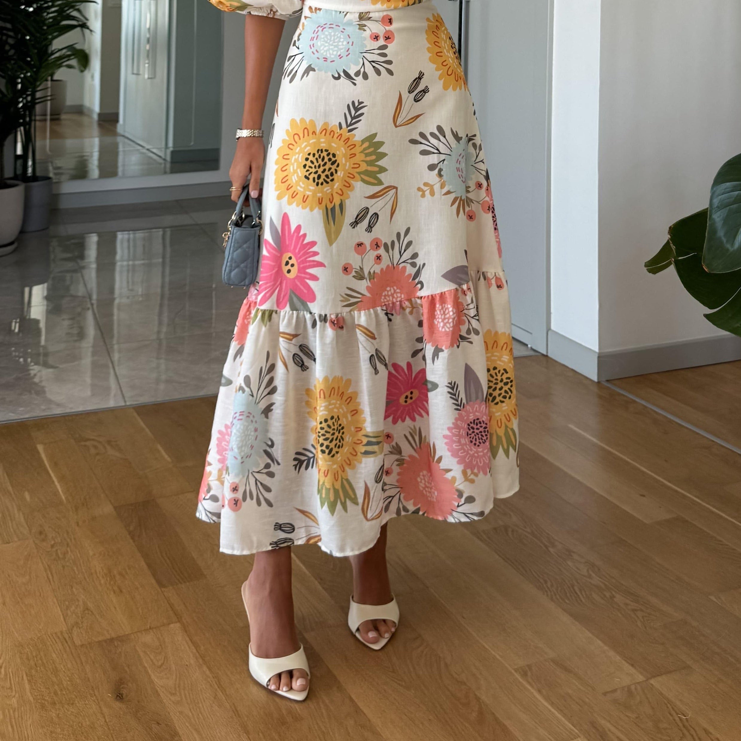 Women's Camille Blooming Elegance Puff-Sleeve Dress