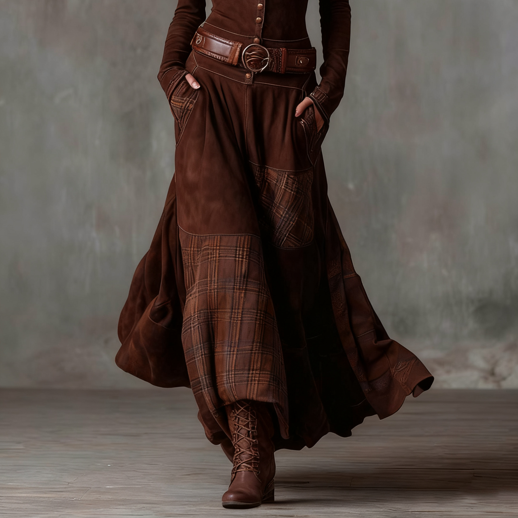 Azucena | Luxe Maxi Suede Dress with Belt