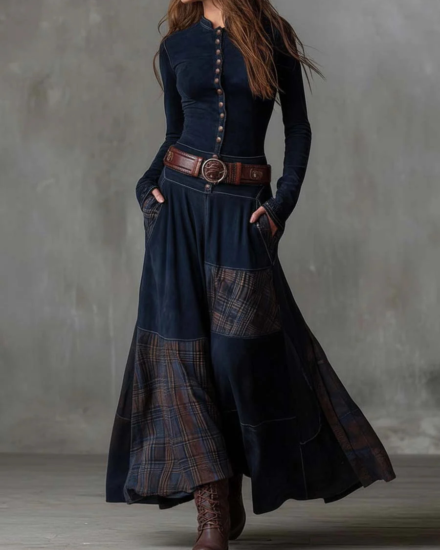 Azucena | Luxe Maxi Suede Dress with Belt