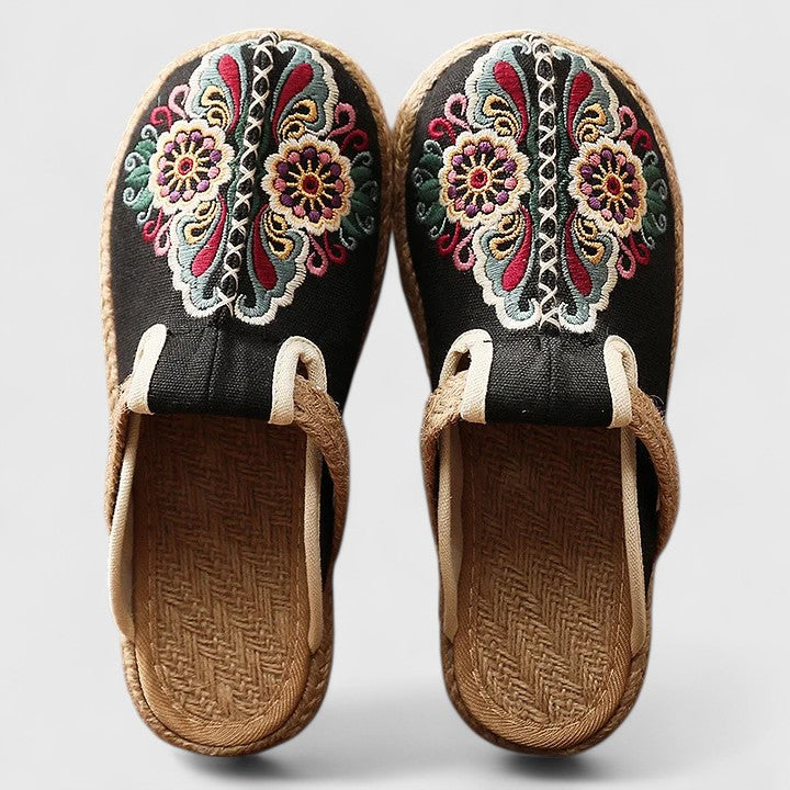 Women's Chloe Embroidered Slide Sandals — Elegant, Everyday Slip-On