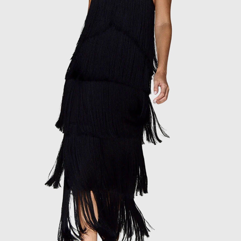 Women's Artiselle Tassel Dress - Elegant Fringe Detail