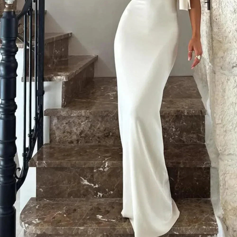 Women's Lynn Maxi Dress with Asymmetrical Details and Tie