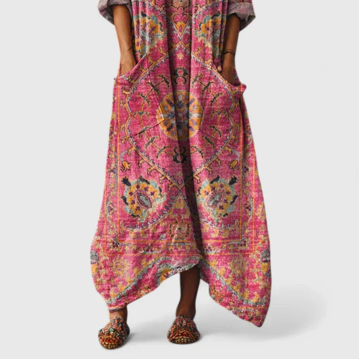 Elodie Embroidered Relaxed-Fit Midi Dress